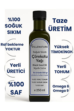 Villenature 2'li Set Soğuk Sıkım Çörekotu Yağı “Black Seed Oil” (Nigella Sativa) 250 ML