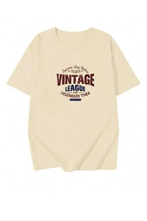 MALKOÇBEY VINTAGGE BASKILI OVERSİZE UNİSEX BASİC T-ŞHİRT