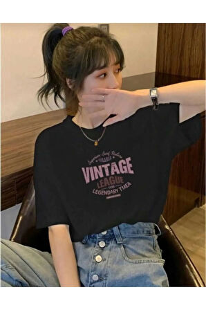 MALKOÇBEY VINTAGGE BASKILI OVERSİZE UNİSEX BASİC T-ŞHİRT
