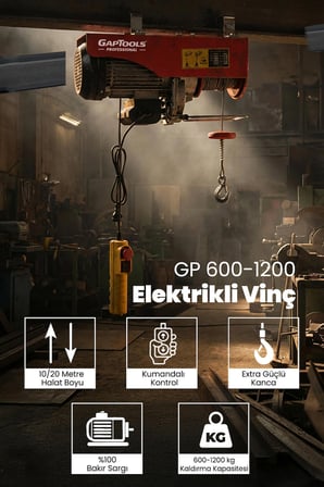 Elektrikli Vinç 600\1200kg Gp600x12000