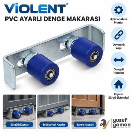 Kapı Denge Makarası Ayarlı Çiftli Pvc Tip ( 1 Adet Gönderilir) 35 mm 1 Adet