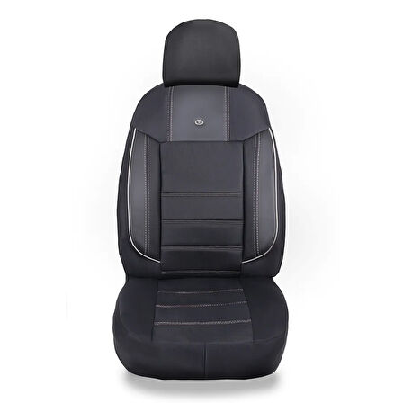 Renault Broadway Araçlara Uyumlu Oto Koltuk Kılıfı Seti - Violet Serisi Siyah/Beyaz