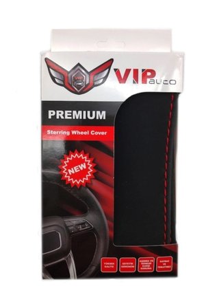 Auto Premium Alcantara Kırmızı Dikişli Oto Direksiyon Kılıfı