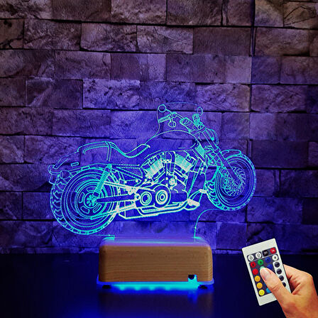 Harley D. Motor Gece Lambası Doğumgünü Hediyesi 16 Renk Lamba