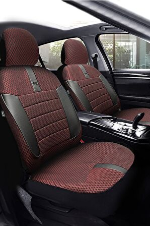 Citroen C-elysée Access Sedan 2012-2017 Aracınıza Uyumlu Koltuk Kılıfı Vira Kırmızı Siyah