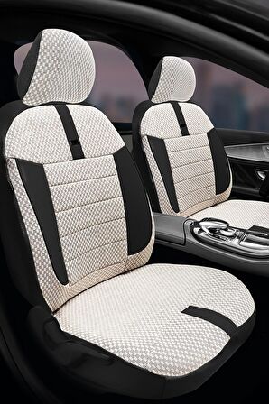 Renault Megane-3 Hatchback  2009-2015 Aracınıza Uyumlu Koltuk Kılıfı Ticari Bej Siyah