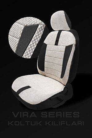 Volkswagen Caddy H. Ticari 2020 Aracınıza Uyumlu Koltuk Kılıfı Ticari Bej Siyah