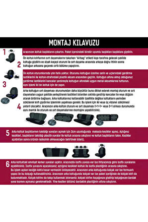 Fiat Stilo Hachback 2001-2006 Aracınıza Uyumlu Koltuk Kılıfı Vira Ticari Gri