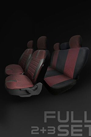 Fiat 500L Hachback 2013 Aracınıza Uyumlu Koltuk Kılıfı Ticari Kırmızı Syh