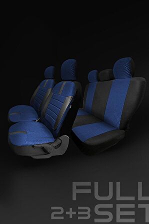 Dacia Lodgy  Hachback 2007-2012 Aracınıza Uyumlu Koltuk Kılıfı Ticari Mavi Siyah