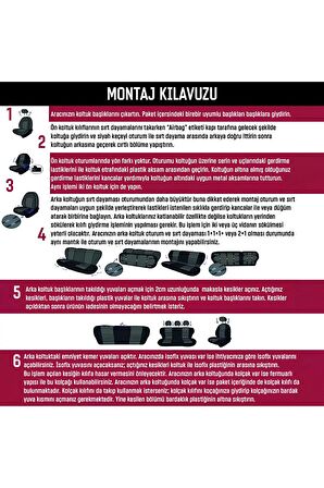 Kia Ceed Hachback 2016 Aracınıza Uyumlu Koltuk Kılıfı Ticari Siyah Krm