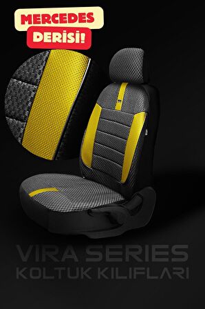 Fiat Punto Evo Hachback 2011-2018 Aracınıza Uyumlu Koltuk Kılıfı Ticari Siyah Sarı
