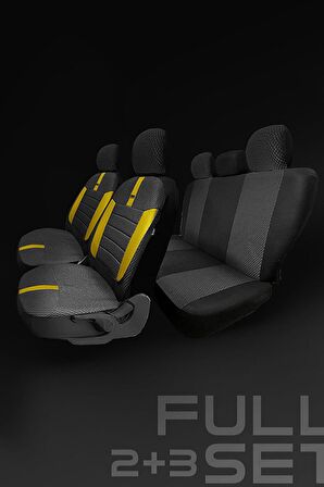 Fiat Punto Evo Hachback 2011-2018 Aracınıza Uyumlu Koltuk Kılıfı Ticari Siyah Sarı