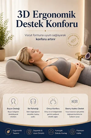 Çok Amaçlı Ortopedik Bel Minderi – Visco,-Yıkanabilir Kılıf – 23x50x40
