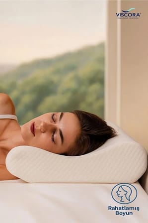 Ortopedik Visco Boyun ve Omurga Destek Yastığı – Yan ve Sırt Üstü Uyku İçin Ergonomik