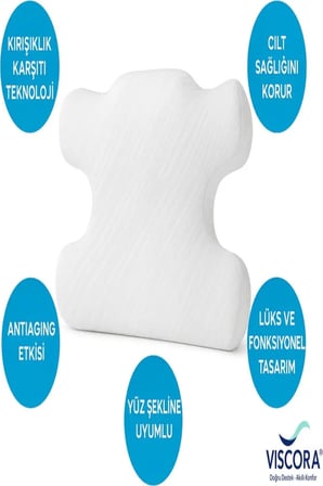 3D Ergonomik Güzellik Yastığı – Visco, Cilt Dostu Kırışıklık Önleyici (40x60 cm)