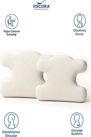 3D Ergonomik Güzellik Yastığı – Visco, Cilt Dostu Kırışıklık Önleyici (40x60 cm)