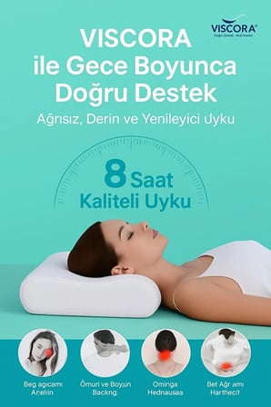 Akıllı Visco Köpük Yastık – Ergonomik Kafa ve Omurga Desteği