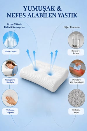 Yan Yatanlar Için Boyun Destek Yastığı – Ortopedik Visco Uyku Yastığı Ergonomik Hafızalı Köpük Kontür Yastık
