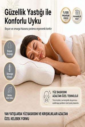 Cilt Dostu Kırışıklık Önlemeye Yardımcı Yüzünüzü Koruyan Güzellik Yastığı