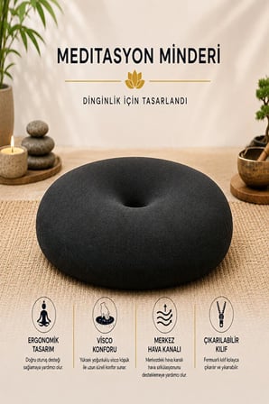 Ergonomik Meditasyon Minderi Yoga ve Meditasyon İçin Doğru Oturuş, Uzun Süreli Konfor
