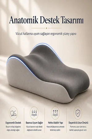 Viscoform Curve Ortopedik Bel & Bacak Destek Yastığı – Visco Memory Foam Ergonomik Tasarım