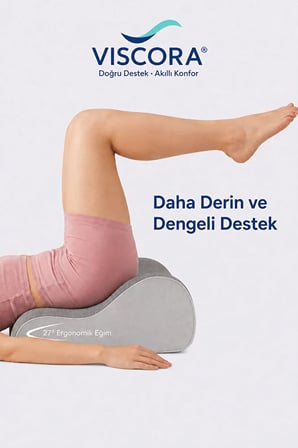 Premium 27° Kama Şeklinde Ergonomik Pozisyon Yastığı – Yatak, Kanepe, Yoga, Bel ve Sırt Desteği
