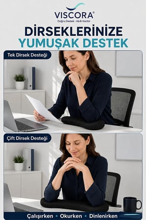 Çok Amaçlı %100 Visco Kol, Bilek ve Dirsek Destek Pedi, Fermuarlı Kılıf