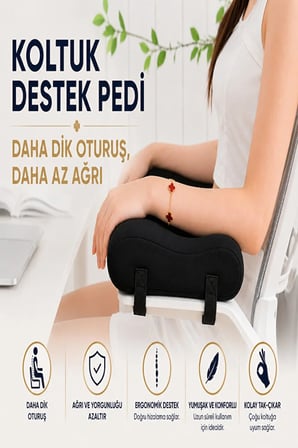 Ergonomik Çift Taraflı Visco Kol Destek Pedi – Kolçak ve Dirsek Destek Minderi 2 li Set