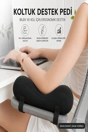Ergonomik Çift Taraflı Visco Kol Destek Pedi – Kolçak ve Dirsek Destek Minderi 2 li Set