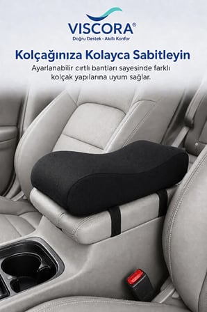 Oto Kolçak Yükseltme Pedi – Visco Dolgulu, Nefes Alan Kumaşlı, Ayarlanabilir Kol Desteği