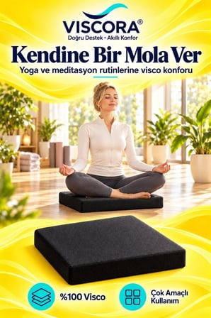 Kare Denge Pedi – Yoga, Fitness ve Egzersiz İçin Kaymaz Visco Minder, Diz Çökme Desteği