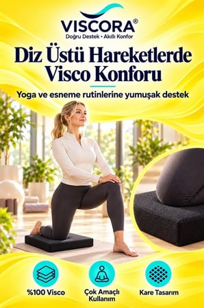 Kare Denge Pedi – Yoga, Fitness ve Egzersiz İçin Kaymaz Visco Minder, Diz Çökme Desteği