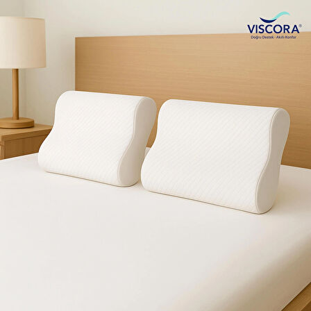 Ortopedik Visco Boyun ve Omurga Destek Yastığı – Yan ve Sırt Üstü Uyku İçin Ergonomik Konfor