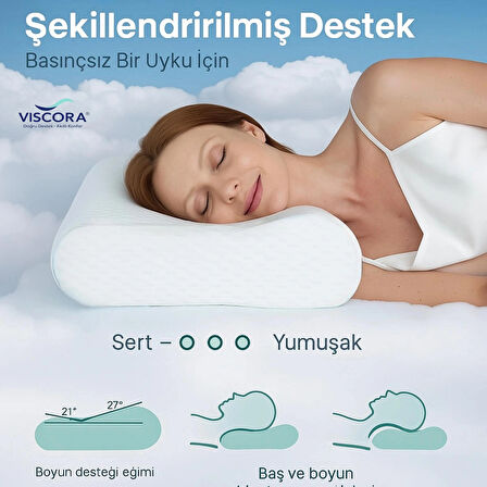 VISCORA® Boyun Ağrısı Karşıtı Visco Köpük Yastık – Ergonomik Kafa ve Omurga Desteği