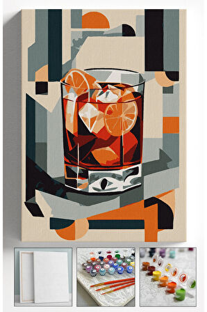 Sayılarla Boyama Hobi Seti Çerçeveli Numaralı Tuval Fırça Boya Dahil Kasnaklı 40x50 Cm  VİSKİBARDAK