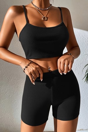 Vitaliselanfashion Kadın Siyah Şortlu Kaşkorse Gecelik Takım