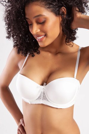 Vitaliselanfashion Golshan Gala Push-Up Strapless Bra, Ekru Konforlu ve Şık Sütyen, Strapless