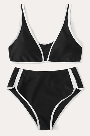 Vitaliselanfashion Kadın Siyah Pedli Yüksel Bel Sütyen Külot Takımı