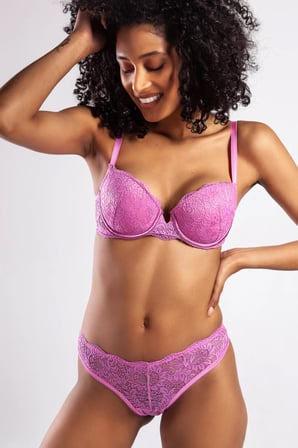 Vitaliselanfashion Golshan G.Colors Balconette Foam Push Up Bra, Koyu Pembe Konforlu ve Şık Sütyen