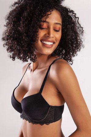 Vitaliselanfashion Golshan Garland Big size Plunge Bra, Black Konforlu ve Şık Sütyen