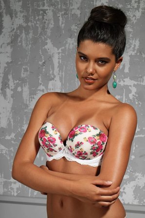 Vitaliselanfashion Golshan Gardenia Big size Plunge Bra, Ekru Konforlu ve Şık Sütyen