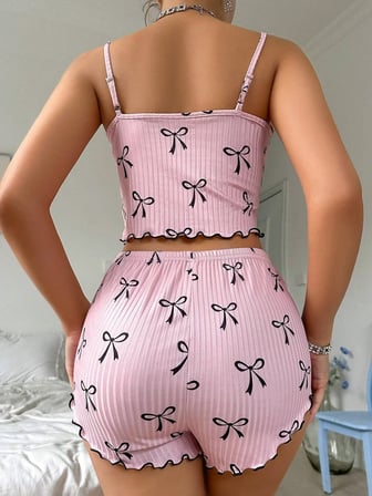 Vitaliselanfashion Pembe Fiyonklu Askılı Şortlu Kadın Pijama Takımı, Yumuşak Kumaş, Şık Detaylar,Yazlık Kadın Pijama