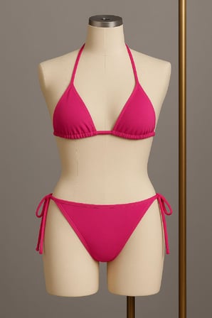 Vitaliselanfashion Kadın Fuşya Yandan Bağlamalı Bikini Mayo Takımı
