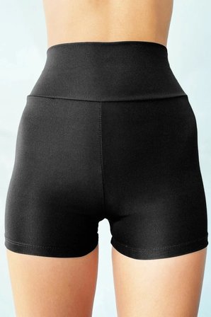 Vitaliselanfashion Kadın Siyah Yüksek Bel Mini Deniz Şortu
