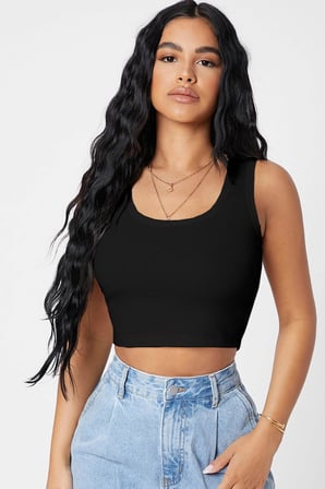 Vitaliselanfashion Kadın Siyah Kare Yaka Crop Top Bluz