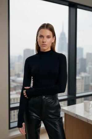 Vitaliselanfashion Kadın Siyah Parmak Detaylı Esnek Uzun Kollu Body