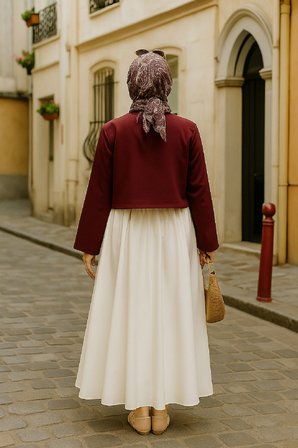 Vitaliselanfashion Kadın Bordo Kısa Kimono Ceket – Zarif ve Şık Kombin Parçası
