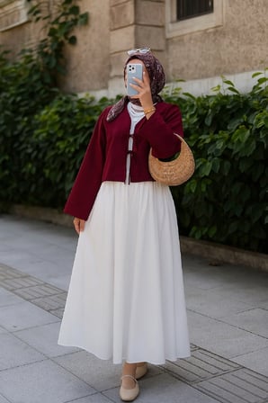 Vitaliselanfashion Kadın Bordo Kısa Kimono Ceket – Zarif ve Şık Kombin Parçası
