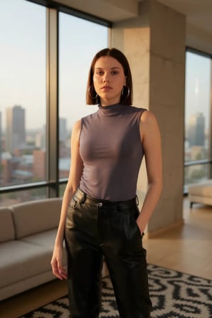 Vitaliselanfashion Kadın Antrasit Gri Kolsuz Balıkçı Yaka Basic Bluz